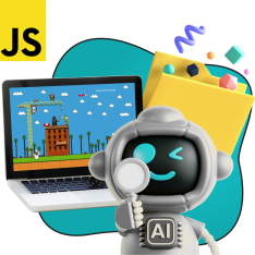 Язык программирования JavaScript + AI. Проектное обучение + геймификация + AI-помощники - КИБЕРшкола программирования для детей, компьютерные курсы для школьников, начинающих и подростков - KIBERone г. Крымск